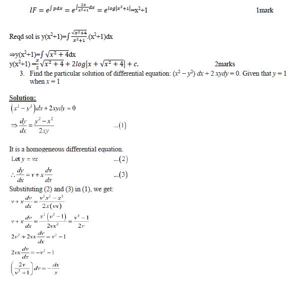 Cbse Class 12 Mathematics Differential Equation Notes 8307